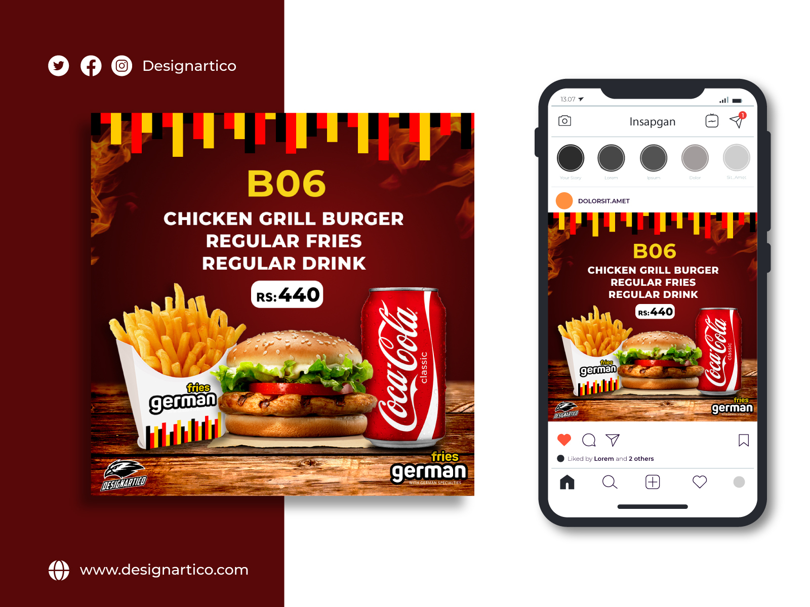 German Fries Social Media Post Design