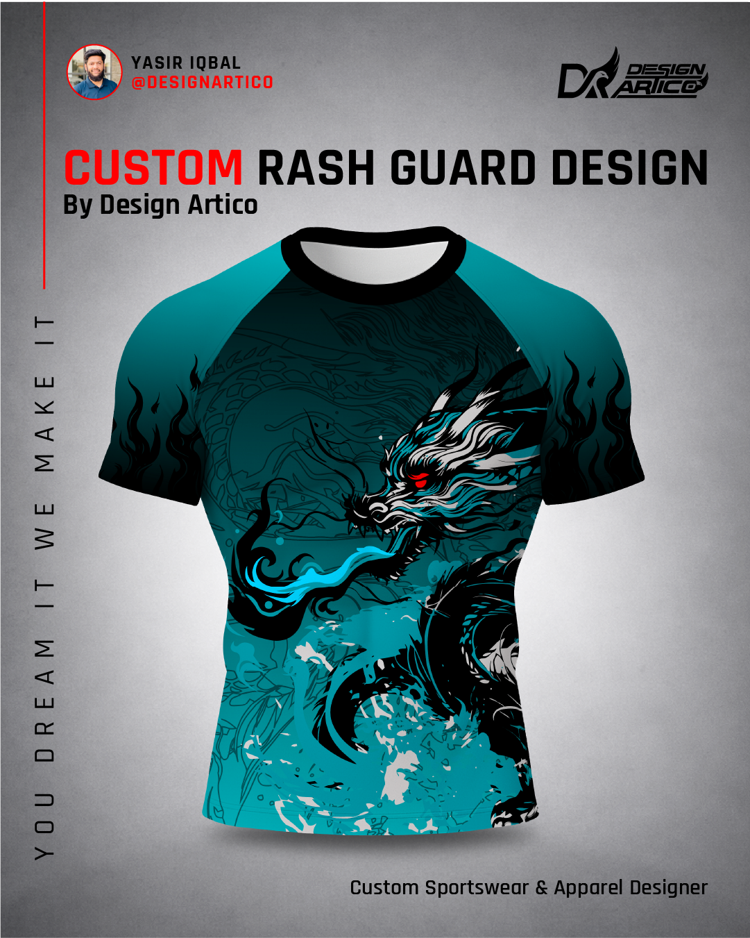 Elite Dragon – Premium BJJ & MMA Rash Guard Design (Sublimation Ready)