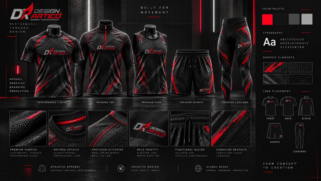 Creating a consistent visual identity for a custom activewear collection