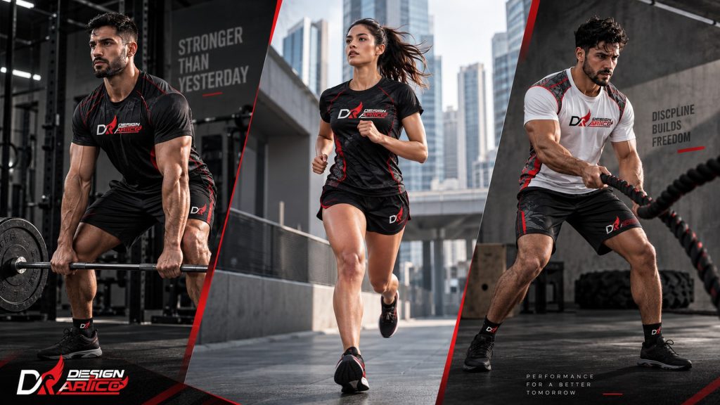 Custom activewear designed for different workout activities